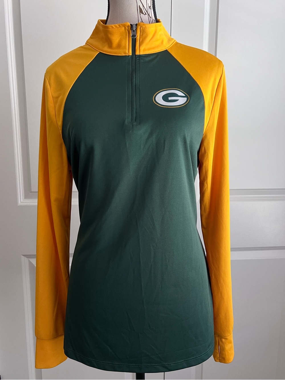 Green Bay Packers Women's Quarter-Zip Performance Pullover, Large